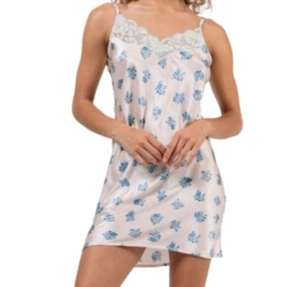 Revolve We are HAH XS Double Set Blue Lace Robe & Floral Slip Reversible NWT 428 - Picture 10 of 12